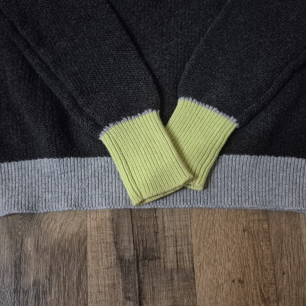 Charcoal Crewneck with White and Yellow Accents